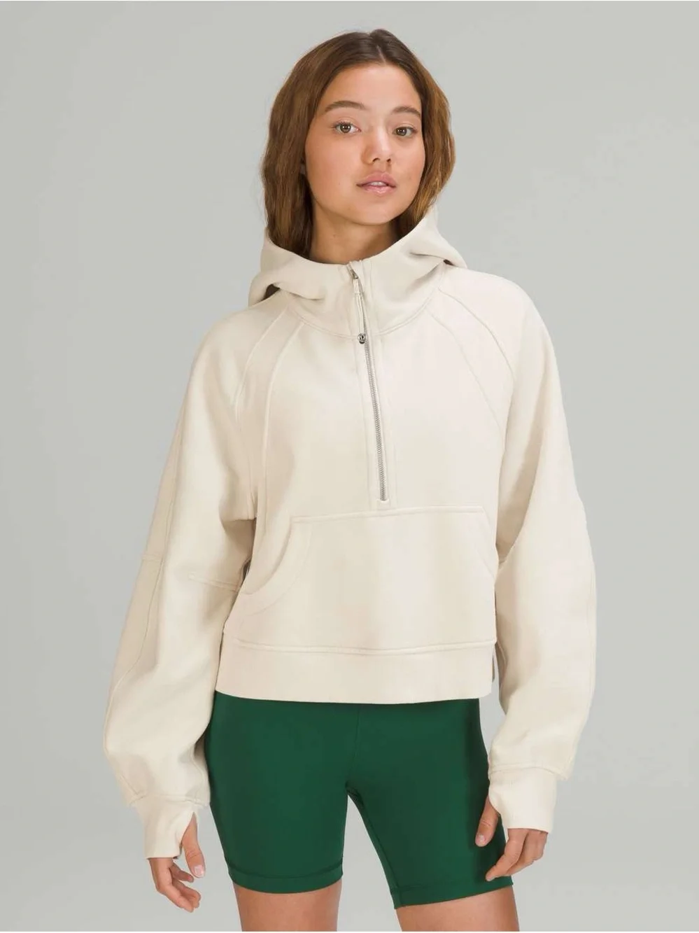 Lululemon Scuba Oversized Half-Zip Hoodie Bone M/L Cream